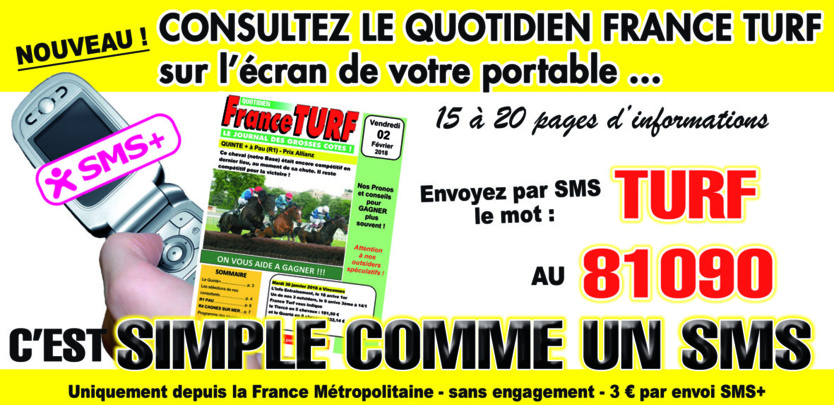 FRANCE TURF sans abonnement (SMS+) FRANCE TURF sans abonnement (SMS+)