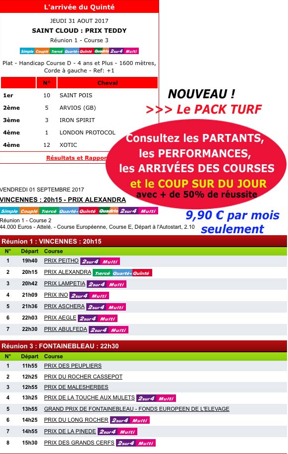 A LA RECHERCHE DE BASES SOLIDES <br>POUR VOS JEUX QUINTE+ ? <br>France Turf c'est l'idéal... 