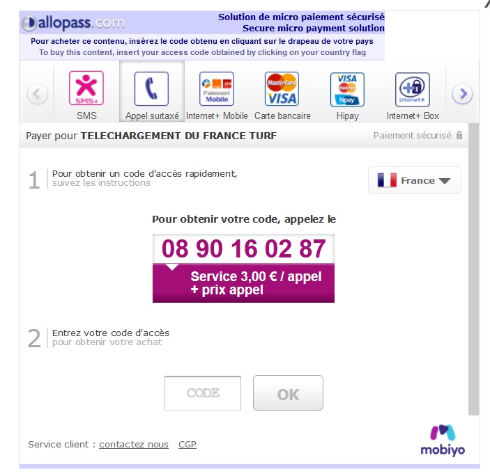 ALLOPASS à la JOURNEE ! ALLOPASS à la JOURNEE !